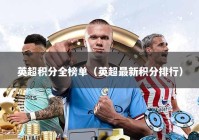 英超积分全榜单（英超最新积分排行）